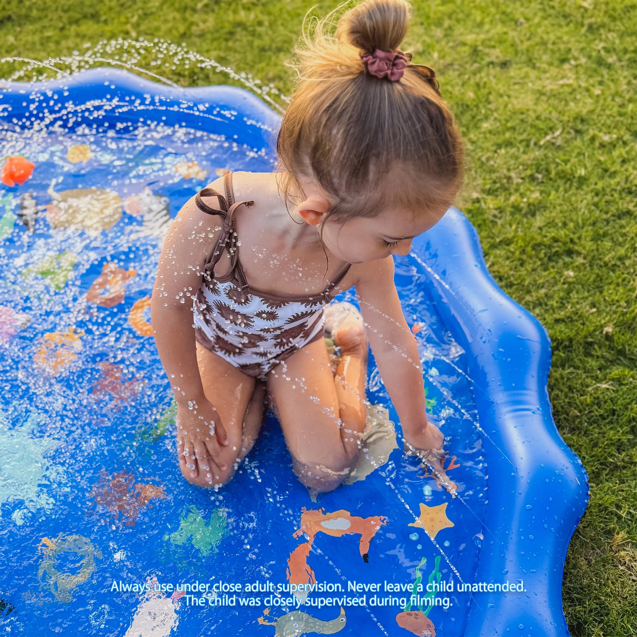 KiddoSpace Splash Pad Play Mat With Sprinklers. Get Free Sponge