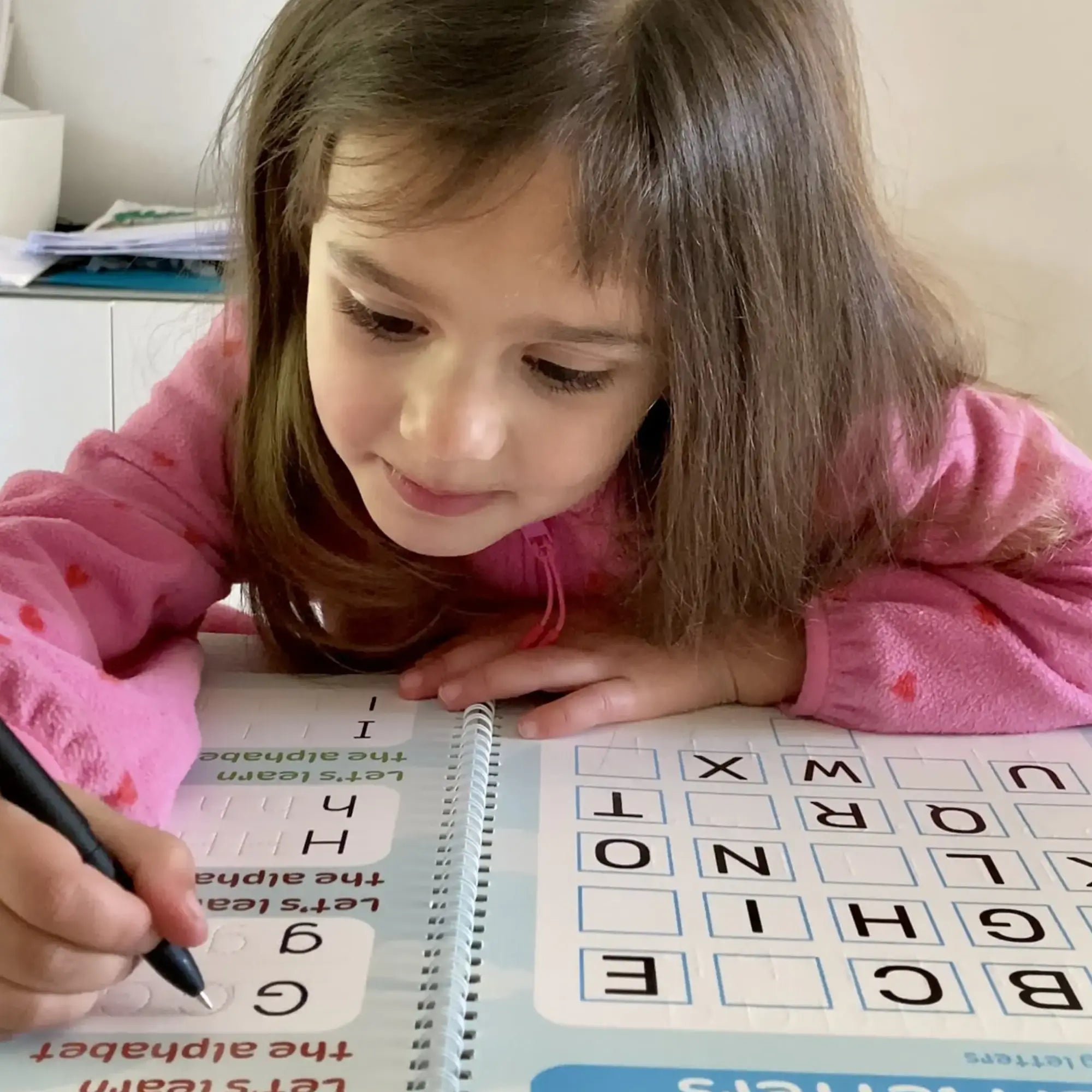 KiddoSpace’s Handwriting Practice Kit (4 A5 Books + 1 Special Ink Pen)