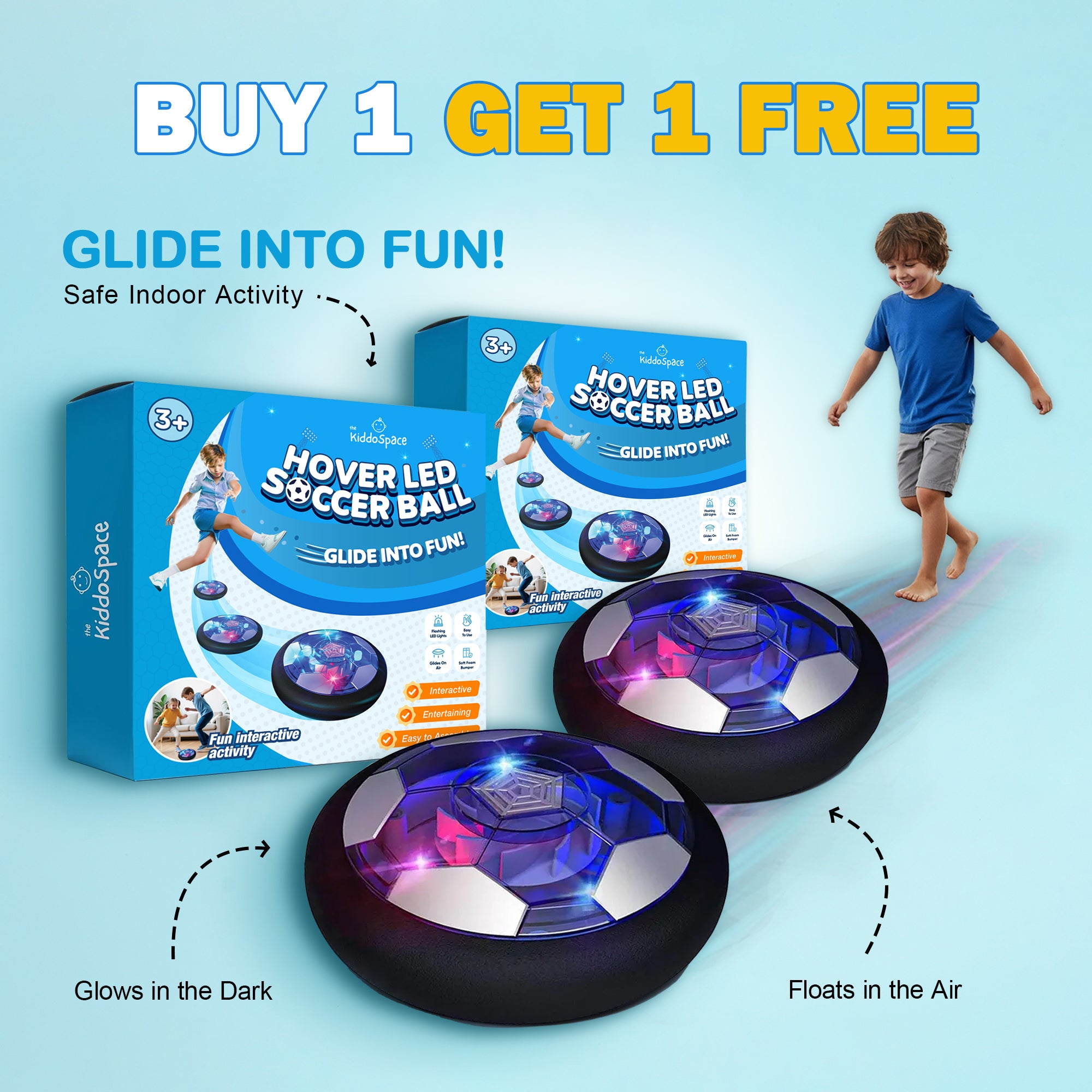 KiddoSpace™ - LED Hover Soccer Ball for Kids