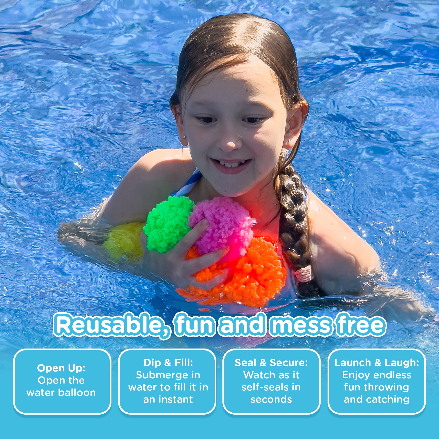 KiddoSpace Reusable Water Sponge Balls (Buy 10 Get 20 Free)