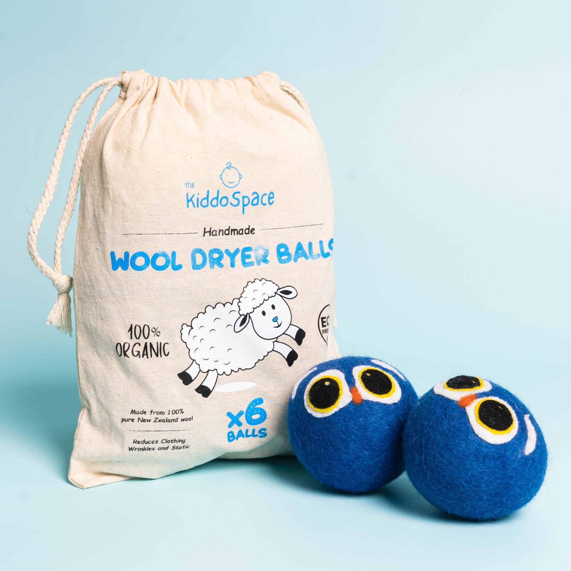 KiddoSpace™ - Wool Dryer Balls (x6)